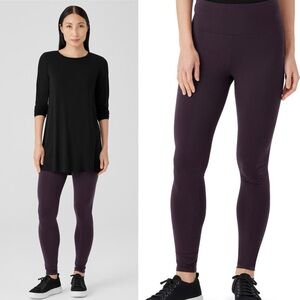 Eileen Fisher Stretch Jersey Knit High-Waisted Leggings sz S